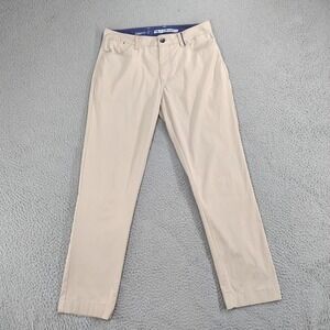 Johnnie-O Pants Mens 32x34 Beige Prep-Formance Golf Mid-Rise Straight Fit Chino
